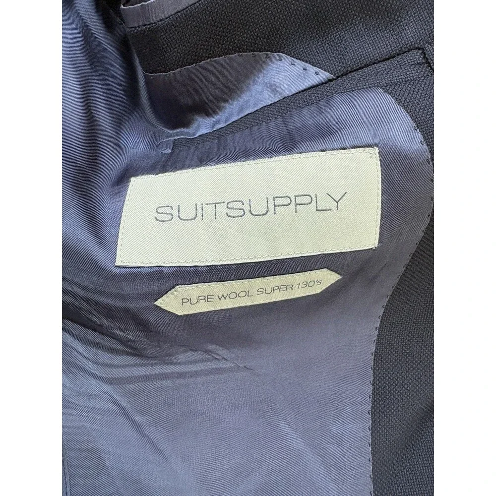 Suitsupply Hudson HL Int Super 130’s Wool Navy Blazer Sport coat Men’s Size 44S